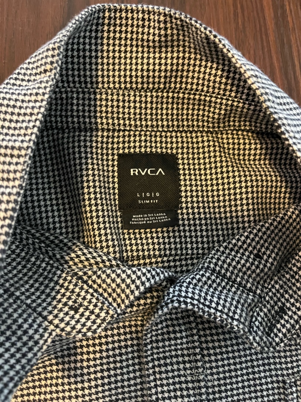 RVCA Black and White Micro-Check Button-Down Shirt - Picture 2 of 3